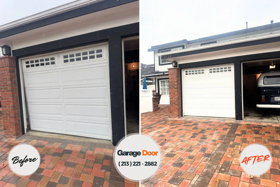 Before and after: garage door repair Spry, PA